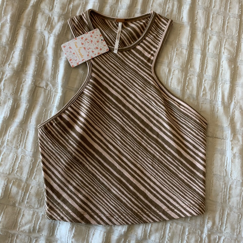 Free People Brown and White Striped Tank Top - Picture 5 of 7